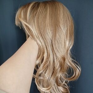 22" Perfect Hairline Women Wig in Honey/Ash Blonde Outre Bangs Cut / Altered Wig